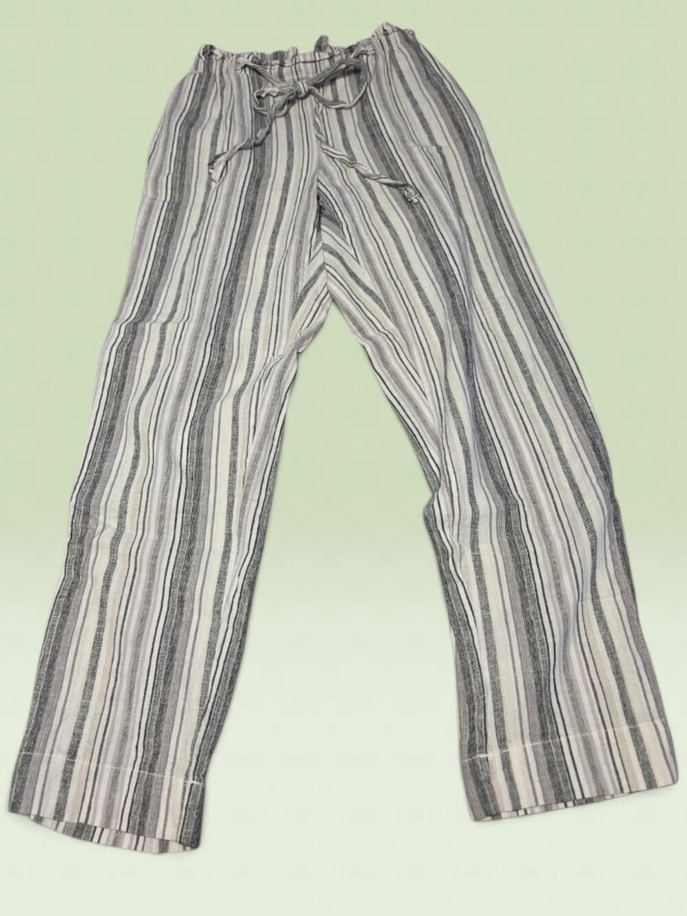 BeachLunchLounge Linen Blend Striped Pants Size Small